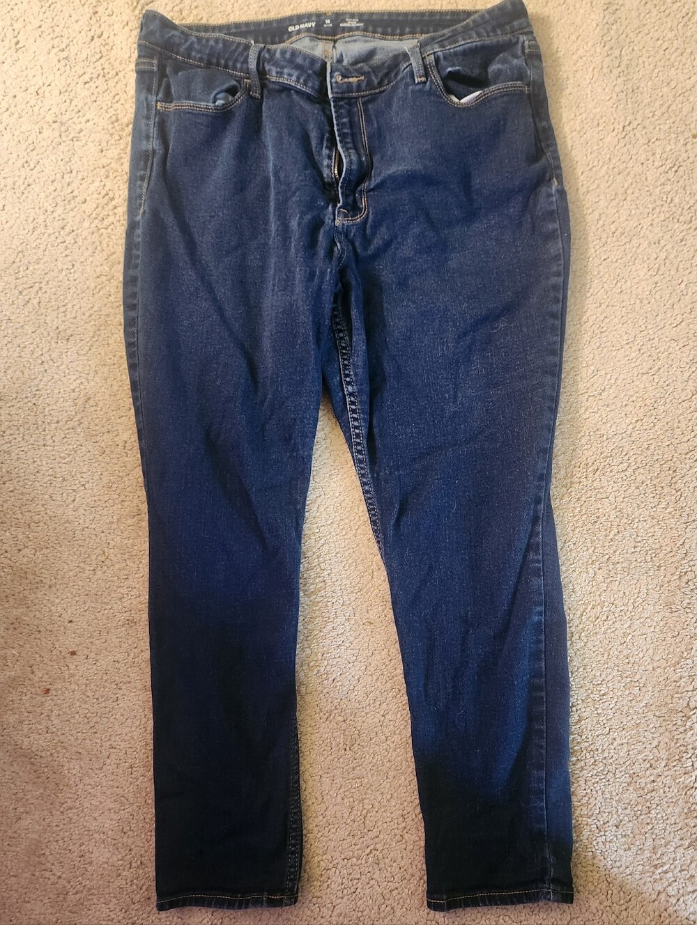 Old Navy Womens Slim Jeans in Dark Blue Wash Size 16